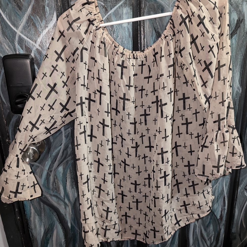 Elegant Beige Cross Pattern Maxi Skirt